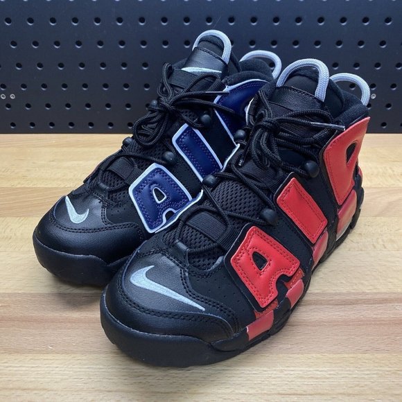 Nike Air More Uptempo '96 GS Retro Shoes Black Red Youth Size 5Y / Women’s 6.5 - Picture 3 of 12